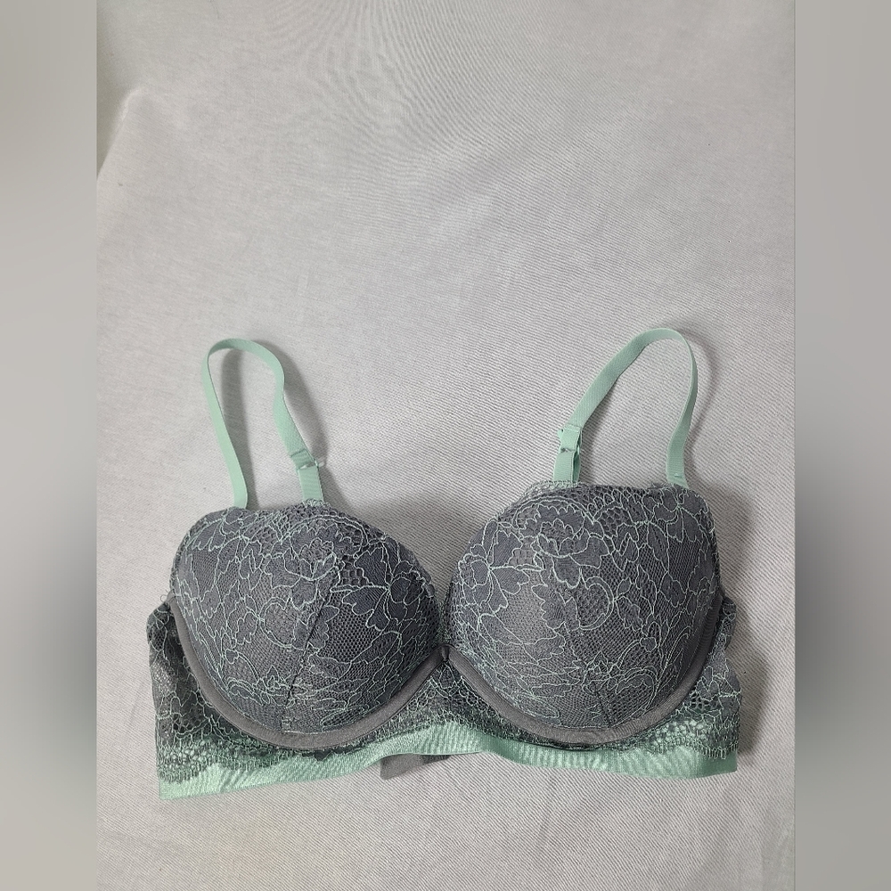 Lasenza Beyond sexy gray lace push up bra size 32C